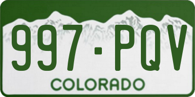 CO license plate 997PQV