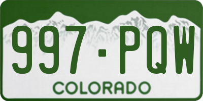 CO license plate 997PQW