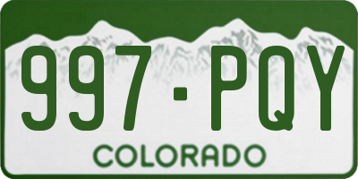 CO license plate 997PQY