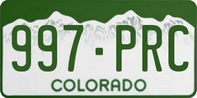 CO license plate 997PRC