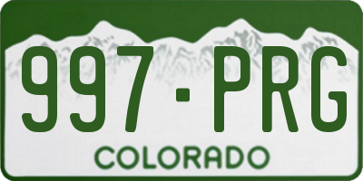 CO license plate 997PRG