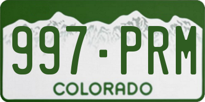 CO license plate 997PRM