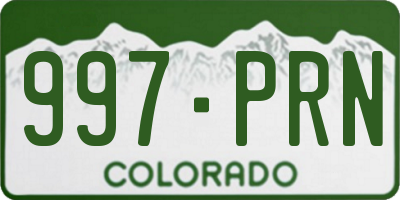 CO license plate 997PRN
