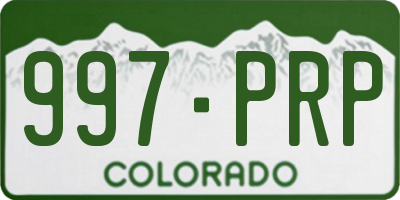 CO license plate 997PRP