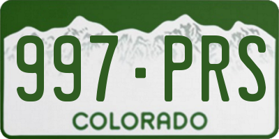 CO license plate 997PRS