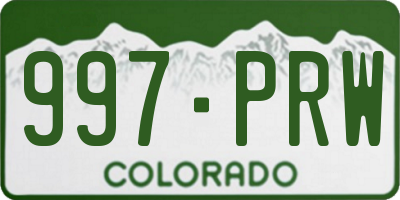 CO license plate 997PRW