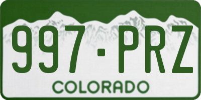 CO license plate 997PRZ