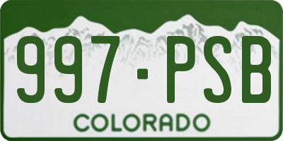 CO license plate 997PSB