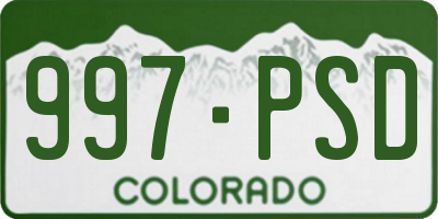 CO license plate 997PSD