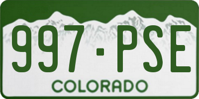 CO license plate 997PSE