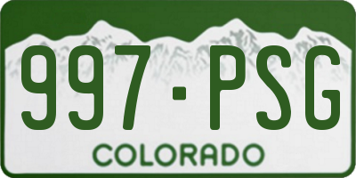 CO license plate 997PSG