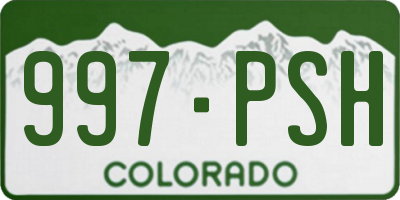 CO license plate 997PSH