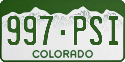 CO license plate 997PSI