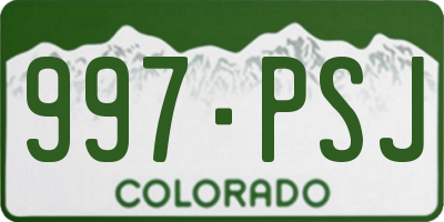 CO license plate 997PSJ