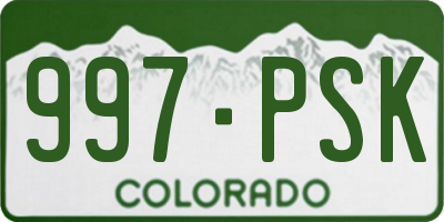 CO license plate 997PSK