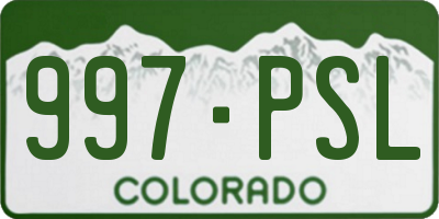 CO license plate 997PSL