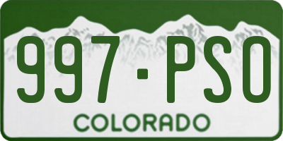 CO license plate 997PSO