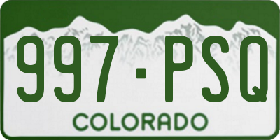 CO license plate 997PSQ