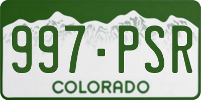 CO license plate 997PSR