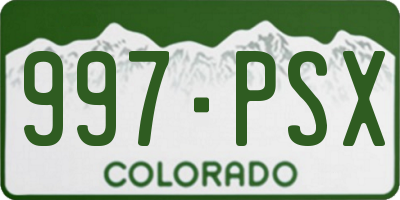 CO license plate 997PSX