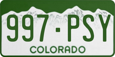 CO license plate 997PSY