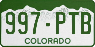 CO license plate 997PTB