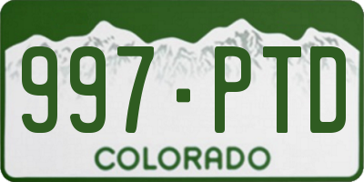 CO license plate 997PTD