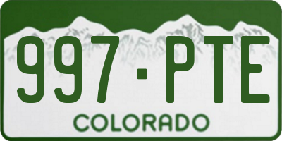 CO license plate 997PTE