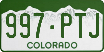 CO license plate 997PTJ