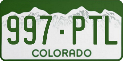 CO license plate 997PTL