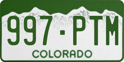 CO license plate 997PTM