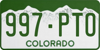 CO license plate 997PTO