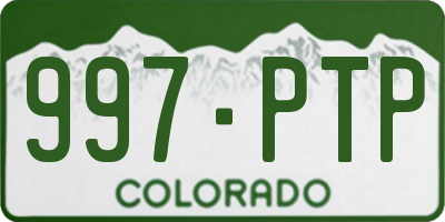 CO license plate 997PTP