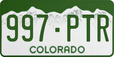 CO license plate 997PTR