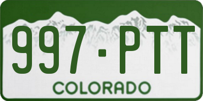 CO license plate 997PTT