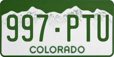 CO license plate 997PTU