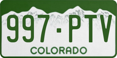 CO license plate 997PTV