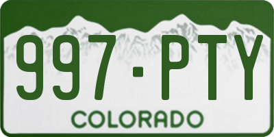 CO license plate 997PTY