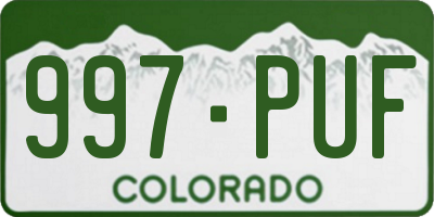 CO license plate 997PUF