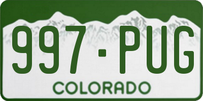CO license plate 997PUG