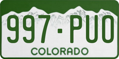 CO license plate 997PUO