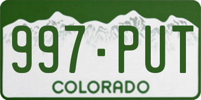CO license plate 997PUT