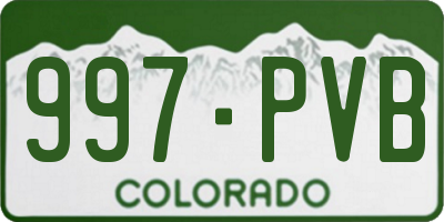 CO license plate 997PVB