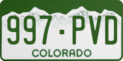 CO license plate 997PVD