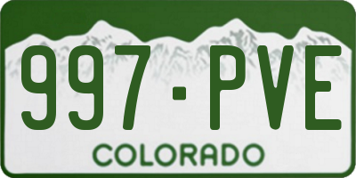 CO license plate 997PVE