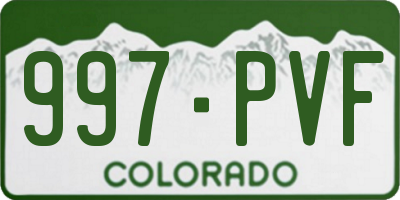CO license plate 997PVF