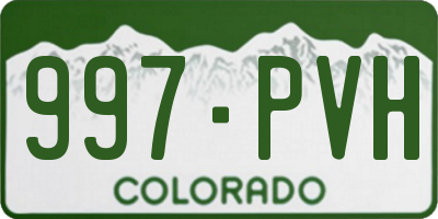 CO license plate 997PVH