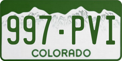 CO license plate 997PVI