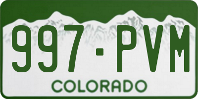 CO license plate 997PVM