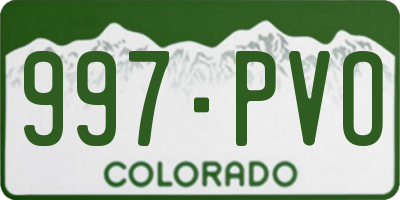 CO license plate 997PVO